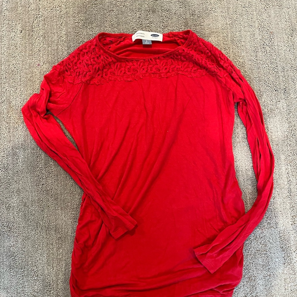 Old Navy maternity Women's Long Sleeve Red Top